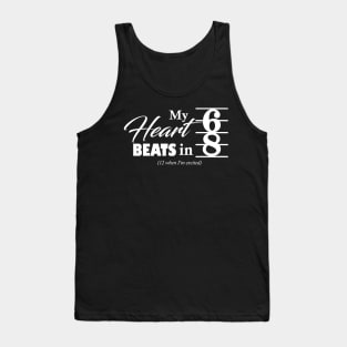 My Heart Beats in 6/8 (White Ink) Tank Top